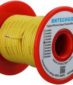 BNTECHGO 20 Gauge Silicone Wire Spool 100 ft Yellow Flexible 20 AWG Stranded Tinned Copper Wire