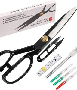 Professional Tailor Scissors 10 inch - Heavy Duty Sewing Fabric Scissors for Leather Cutting Industrial Sharp Shears Home Office Artists Students Tailors Dressmakers