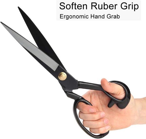 Professional Tailor Scissors 10 inch - Heavy Duty Sewing Fabric Scissors for Leather Cutting Industrial Sharp Shears Home Office Artists Students Tailors Dressmakers - Image 7